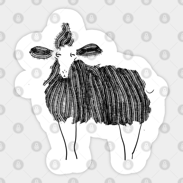 Suspicious sardinian black sheep Sticker by tostoini